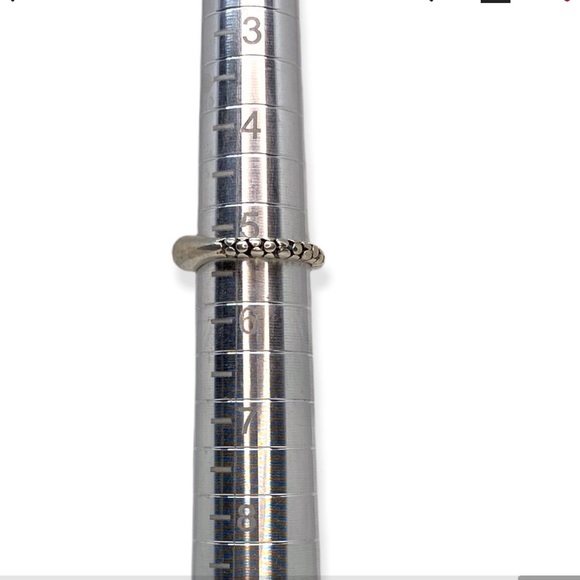 Michael Dawkins Sterling Silver Granulated Silver Pebble Stacking Ring sz 5-1/4 - Picture 6 of 7